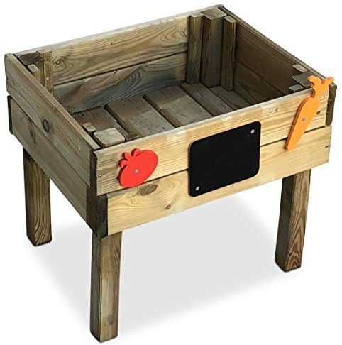 Kinder Hochbeet Frühbeet Treibhaus Kräuterbeet aus Holz, B50 x T40 x H45 cm