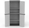 mongardi Alto 4 Piani Armadio in Resina di PVC e PP, 2 Ante, 3 Ripiani, Facile da Montare, Modular System, Resistente, Adatto ad Ambienti Interni ed Esterni, 68L x 40P x 165H cm, Nero e Grigio, Unica