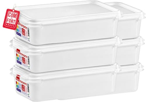 COM-FORT HOUSE Tupper Rectangular 4,3 L con Tapa Pack 3 | Cierre hermético, Apto microondas, Apto lavavajillas, Apto congelador