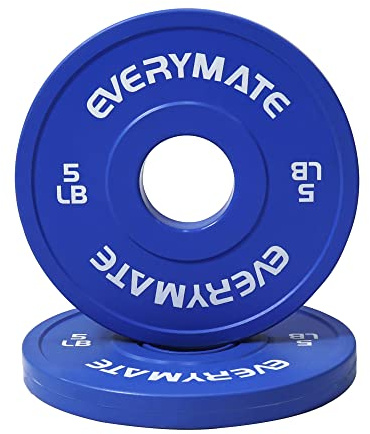 EVERYMATE Change Weight Plates 5LB Fractional Plate Olympic Bumper Plates for Cross Training and Olympic Weightlifting, 5LB Set Weights Plates Set