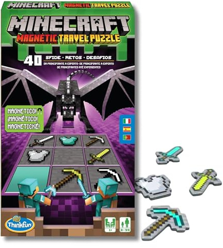 ThinkFun - Minecraft MTP (Min. 6pz), Puzzle Magnetico da Viaggio +8 Anni