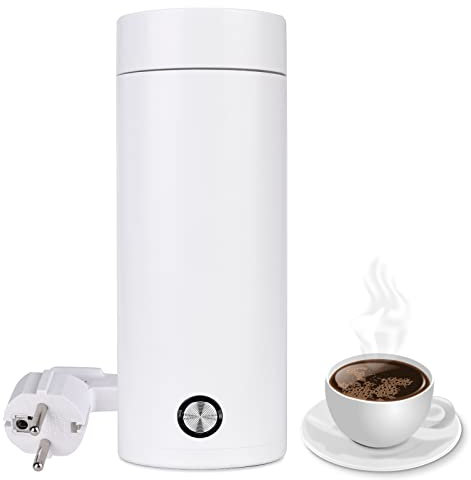 Vegena Pequeño hervidor de agua portátil - 400 ml Hervidor eléctrico de viaje, mini hervidor eléctrico con apagado automático, 5 minutos de cocción rápida para té, leche, café, blanco