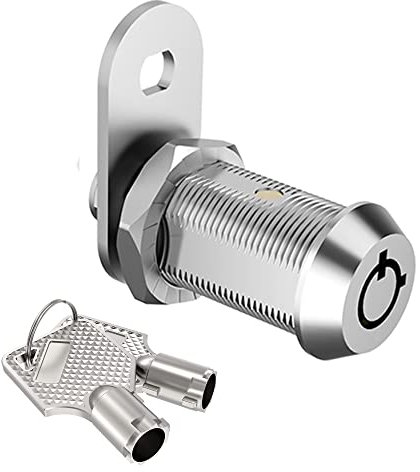 BOZXYE 1 Pack Cabinet Locks with Keys, 1-1/8 Tubular Cam Locks keyed Alike, RV Lock for Storage Door Cabinets Drawer Mail Box Tool Box Lock, Zinc Alloy