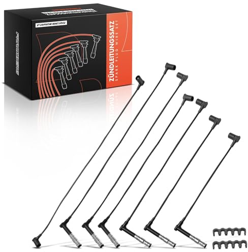 Frankberg 7x Zündleitungssatz Zündkabel | Kompatibel mit 124 Stufenheck W124, Cabriolet A124, 124 Coupe C124, 124 T-Model S124, SL R129, S-Klasse W140
