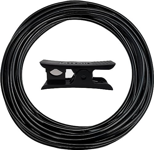 CTRICALVER Manguera goteo, Manguera riego por goteo de 1/4 pulgadas, Tubo de riego por goteo, con cortador de manguera, para Jardin Invernadero Césped Patio Terraza (10m)