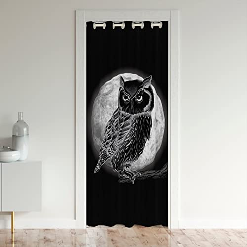 Owl Türvorhang 86x203cm 3D Tier Drucken Vorhang für Innentür Raumteiler Vogel Dekor Datenschutz Wärmesperrung Schwarzout Türvorhang Cartoon Eulen Verdunkelung der schwarzen Vorhänge für Schlafzimmer