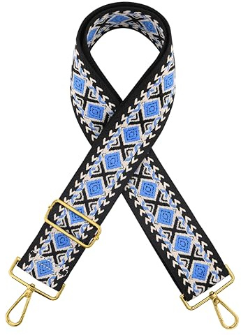 Sanrolax Verstellbar Schultergurt,5cm Breite Nylon Canvas Taschengurt, Läng 75 cm bis 135 cm,Schultergurt für taschen,Umhängetaschen, Tragegurt Tasche, Handtaschen (blau)