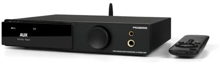 SMSL AO300 All in One Digitale Amplificatore, MA5332MS 165W Classe D Amp, CS43131 MQA-CD DAC, Ingresso USB/COAX/OPT/BT/HDMI ARC/RCA Convertitore, Uscita cuffie 4.4/6.35mm Ampli per cuffie, Nero