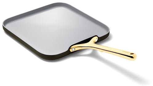 Caraway Quadratische Grillpfanne – 27,9 cm quadratische Pfanne – antihaftbeschichtete Keramikbeschichtung – ungiftig, PTFE- und PFOA-frei – ofenfest und kompatibel mit allen Herdarten – Schwarz