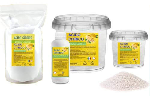 ACIDO CITRICO Detergente Ecologico Vegano Gluten Free - 100% Puro e Biodegradabile Cucine, Bagni Casa (5 Kilogrammi)
