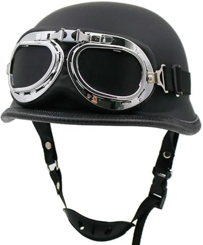 Mezzo Casco Da Motociclista Portatile Casco Scodella ECE Omologato Sicurezza Estivo Casco Jet Per Donna Uomo Con Occhiali Casco Aperto Moto Caschi Cromwell 3,M:57-58CM