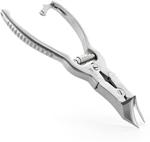 Otto Herder Fußnagelzange für dicke & eingewachsene Zehennägel | Scharfer Nagelknipser 16 cm mit Pufferfeder & Hebelwirkung | Nagelschneider für Männer, Frauen & Senioren
