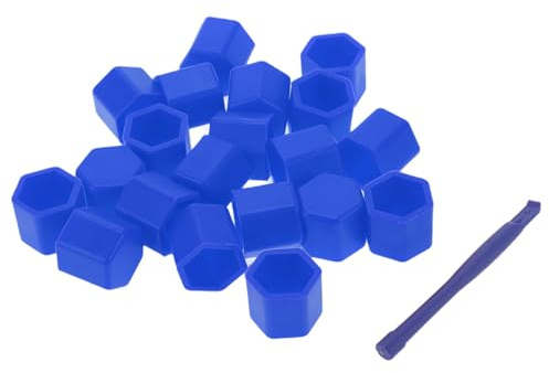 VekAuto Wheel Lug Nut Bolt 17mm Rims Tire Nut Screws Dust Cap Cover Nut Protection Silicone Blue Outer with Removal Tool