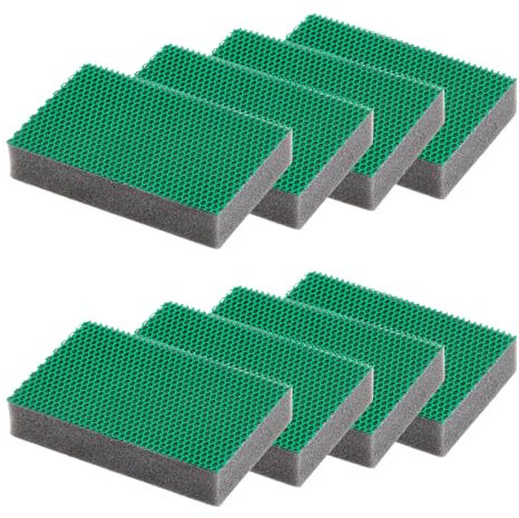 MAYA Spugna EVO Professional XL. Tutte le Superfici. Pulisce senza Graffiare. Non Lascia Residui di Fibre. Lavabile in Lavatrice. Dimensioni 9x13,5x2,6 cm. Confezione da 8 Unità (Verde)