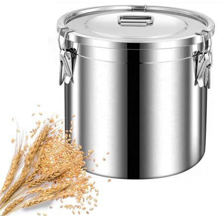 KELUNIS Contenitore per Alimenti Contenitore ermetico in Acciaio Inox Contenitore ermetico per Cereali per Cucina e Altre stanze,6L