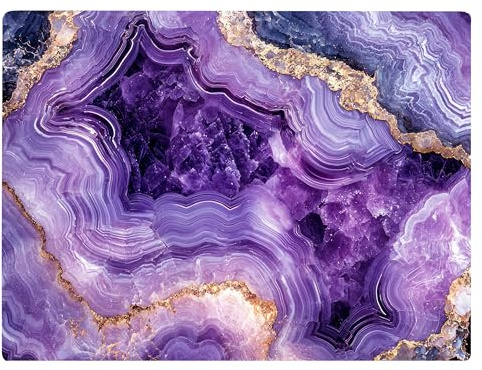 Purple Amethyst Crystal Marble Kitchen Glass Cutting Board Ocean Decorative Gift Marbled Granite Stone Rock Gift For Her Mom Wife (Amethyst)