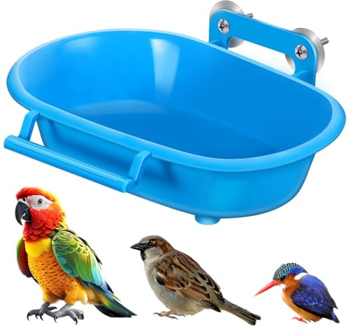 Sosoport Papageien-Badebecken HäNgend Kompakte Vogelbadewanne Blau | Pp Material, Blau, Einfach Zu Bedienen Und Zu Reinigen, FüR Papageien Und Spatzen
