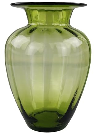Dekovase Glasvase Vintage Vase Glas Retro Tischvasche hell Grün 20 cm (Hell Grün, 21)