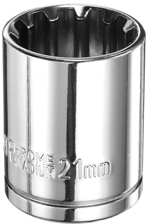 QUARKZMAN Enchufe De 12 Puntos 1/2 De Impulso Por 21mm Enchufe Poco Profundo Métrico Acero Al Cromo Vanadio Enchufes Estándar De 12 Puntos Herramienta Manual De Mecánico