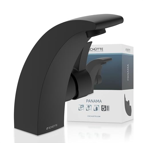SCHÜTTE PANAMA 98100 Robinet de salle de bain design moderne pour salle de bain, mitigeur monocommande élégant avec bouchon de vidange pop-up, chromé