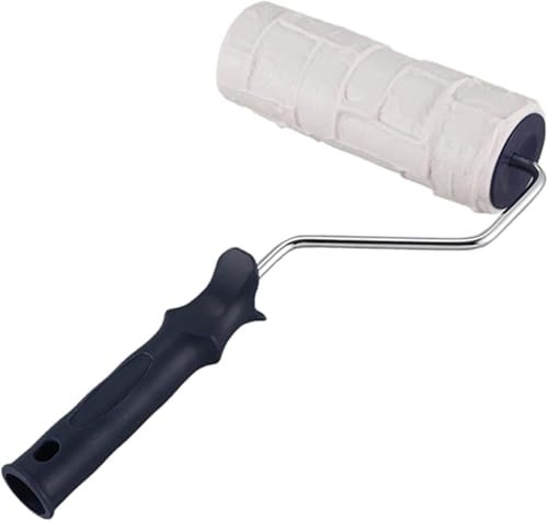 Rullo per intonaco testurizzato, 1 timbro di gomma da 8 pollici con motivo a mattoni, timbro ambientale 3D, strumenti decorativi cilindrici