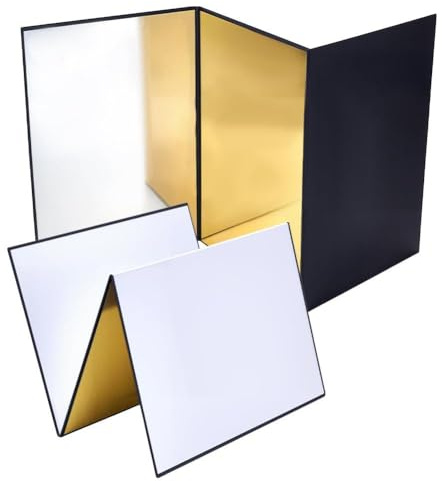 NBEADS 42.5x29.2cm Light Reflector, 3 in 1 Photography Reflector Cardboard Folding Light Diffuser Board for Still Life, Product and Food Photo Shooting