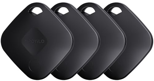 Yipoyilo Air Tracker Tag Compatible con Localizador de Google Solo para Android, no Funciona con iPhone iOS, localizador Bluetooth para Llaves,etc Paquete de 4, Negro
