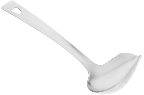 HIAKDOFT Cucchiaio da Zuppa in Acciaio Inossidabile per Versare Olio Mestolo Spesso per Cucina Domestica Adatto Ristoranti e Scuole Cucina Manico per Sospensione