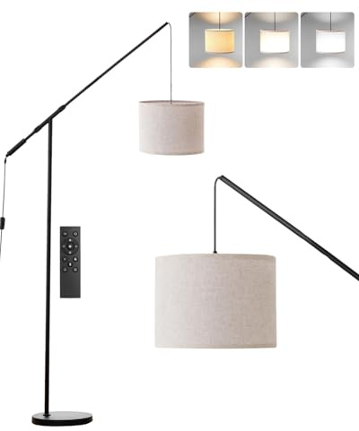 Wio-Mio Floor Lamp, 79 Modern Arc Standing Lamps with Adjustable Height and Stepless Dimmable Brightness & Color, Standing Lamp with Remote, Tall Standing Lamp for Living Room (Bulb Included)