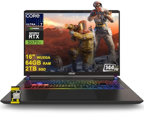 msi Vector 16 HX AI Gaming Laptop 16 QHD+ IPS 240Hz Intel 20-core Ultra 7 255HX (>i9-14900HX) 64GB DDR5 2TB SSD GeForce RTX 5070 Ti RGB retroilluminato Thunderbolt5 Win11 ICP Hub w/PC Copilot AI