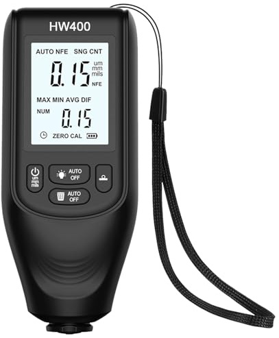 HW-400 digital färgtjockleksmätare 0-2000UM digital färgmätare billacktjocklek mätare för FE & NFE
