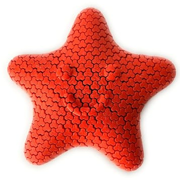 3D-Gedruckter Flexibler verspielter Stern, transformierbare sensorische Fidget-Sterne, niedliches bewegliches Galaxie-Seestern-Spielzeug, entspannende Schreibtischdekoration (Rot)