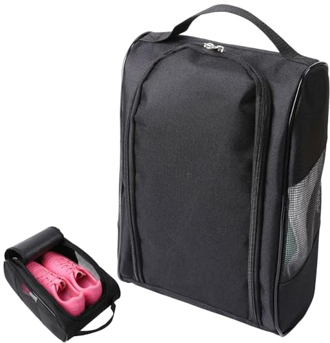 1Pcs Football Boot Bag, Waterproof Portable Golf Shoe Bag, Breathable Black Football Shoe Bag for Sports, Travel, Gym, and Outdoor use, Organize and Protect Your Shoes with Ease