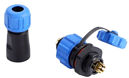 Haofy Robuster, Wasserdichter SP13-Steckdosenstecker aus Kunststoff mit Hervorragender Wasserdichtigkeit gemäß IP68 (6Pin)