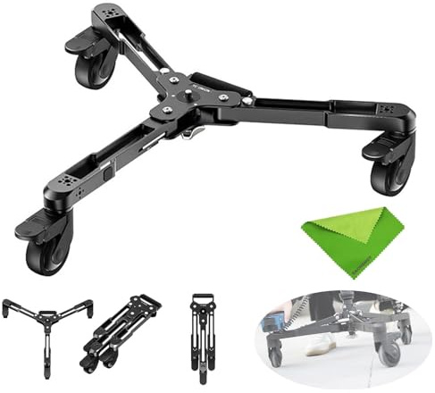 YC Onion Pineta Monopod Dolly for Pineta Pro Carbon Fiber Monopod, Extensible 3/8” Screw, Quick Release Knob, 360°Rotation Silent Swivel Casters for Live Streaming, Interview, Indoor Shot