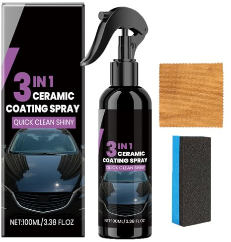 Spray Per Rivestimento In Ceramica,Spray per Rivestimento Auto in Ceramica 3 in 1, Sprray Per Rivestimento Per Auto Rapido Ad Alta Protezione Con Tecnologia Nano Per Vernice,100ml