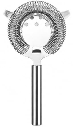 QIHAWN Stainless Steel Cocktail Strainer with Wire Spring for Home Bar | Food-grade stainless steel, wire spring filter, ergonomic long handle, fits shakers, for bar home cocktail making