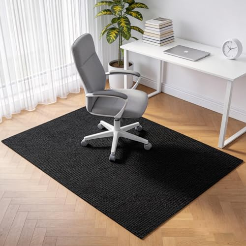 LQOZYYUL 90 x 120cm Office Chair Mat for Carpet - Dark Grey