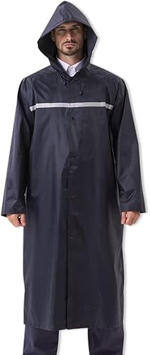 Pahajim Chaqueta de Lluvia Larga para Adultos, Chaqueta Ripstop Reutilizable con Capucha Ajustable, Chaqueta Impermeable Ligera, Chaqueta Impermeable para Hombres y Mujeres