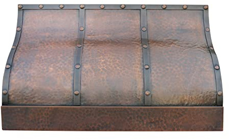 SINDA Hand-Hammered Under Cabinet Copper Range Hood, Comes with Professional Stainless Steel Hood Vent, 30W x 18H, H5LTRSNI3018