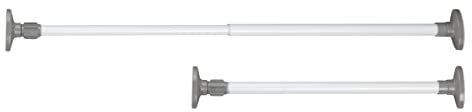 WENKO Teleskop-Klemmstange Herkules, klemmbare Kleiderstange, Spann-Stange zur Befestigung in Nischen oder im Kleiderschrank, individuell ausziehbar, 47-80cm, aus Metall in Weiß