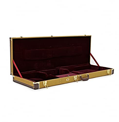 gear4music Étui Rigide pour Guitare Basse Tweed avec Doublure en Peluche