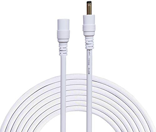 Liwinting 1 Mètres Rallonge Cordon d'alimentation DC 1.35mm x 3.5mm Mâle à Femelle DC Plug Rallonge Cordon, Adapté pour Appareils Photo, Adaptateur Secteur, Caméra IP sans Fil, et Plus - Blanc