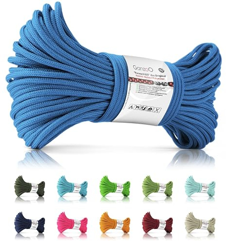 Ganzoo Paracord 425 Seil Typ 2, 3 mm, 30 m, 4 Kernstränge, blau, Mehrzweckseil für Hundeleine und Hundehalsband, Armband, Camping, Survival, DIY Anwendungen und Projekte