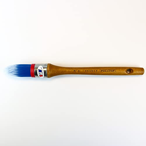Pinceau Réchampir Brosse Bleu Polytop N°6 /Made in France/Eco-Responsable/pour peintures et Vernis int. ou ext., terrasses, Murs. Trouvez la Gamme Complète Bleu Polytop sur Amazon