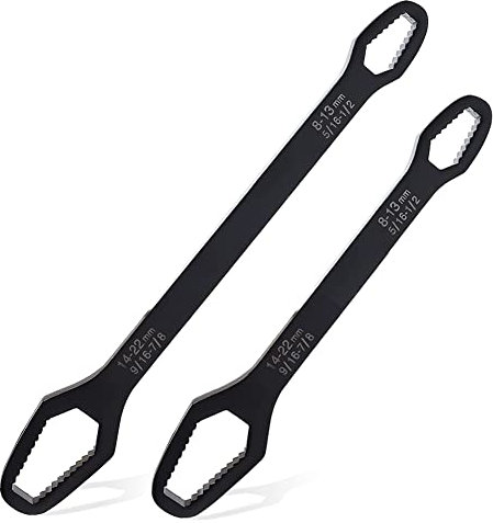 Saipor 2pcs Multifunctional Wrench Set, 5/16 to 7/8 (16mm to 22mm) and 8.66 to 10.24 (220mm to 260mm), Universal Double Ended Wrench, Auto/Motorcycle/Bicycle Maintenance