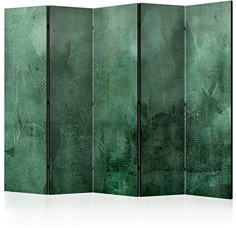 murando - Paravent intérieur Acoustique 225x172 cm - Séparateur de pièce avec Isolation phonique, Panneau insonorisant pour Bureau -Texture de Fond de Feuilles de bananier b-A-0834-z-c
