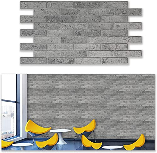 Grace Baltic - Panneaux muraux 3D pour décoration murale intérieure, non adhésifs, fins et élastiques, en PVC Gris Brique (14 unité / 6.86 m2)