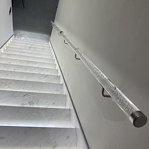 Corrimano Scale Ringhiera Passamano Corrimano Trasparente Per Scale Interne 1,5m 2m 2,5m 3m 3,6m 4,2m 5m, Corrimano Scala Rotonda Per Bambini Adulti Disabili Anziani Sicurezza, Carico 200KG ( Size : 3