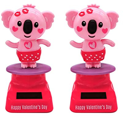 Solarbetriebenes Wackelkopf Spielzeug,2PCS Niedliche Tanzende Koala Auto Armaturenbrett Dekoration Wackelfiguren Auto Innenraum Zubehör Tanzende Spielzeug Dekofigur für Schreibtisch Schlafzimmer